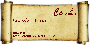 Csekő Lina névjegykártya